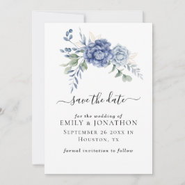 Elegant Dusty Blue Greenery Hochzeitsmaterial Save The Date