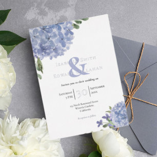 Elegant Dusty Blue Hydrangeas Floral Bouquets Folieneinladung