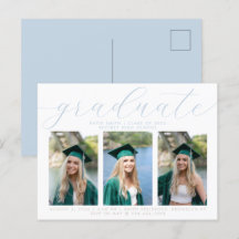 Elegant Dusty Blue Minimalistisch Abschluss 3 Foto
