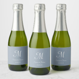 Elegant Dusty Blue Monogram Gastgeschenk Hochzeit 