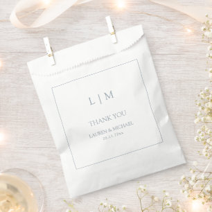 Elegant Dusty Blue Monogram Vielen Dank für Ihre H Geschenktütchen