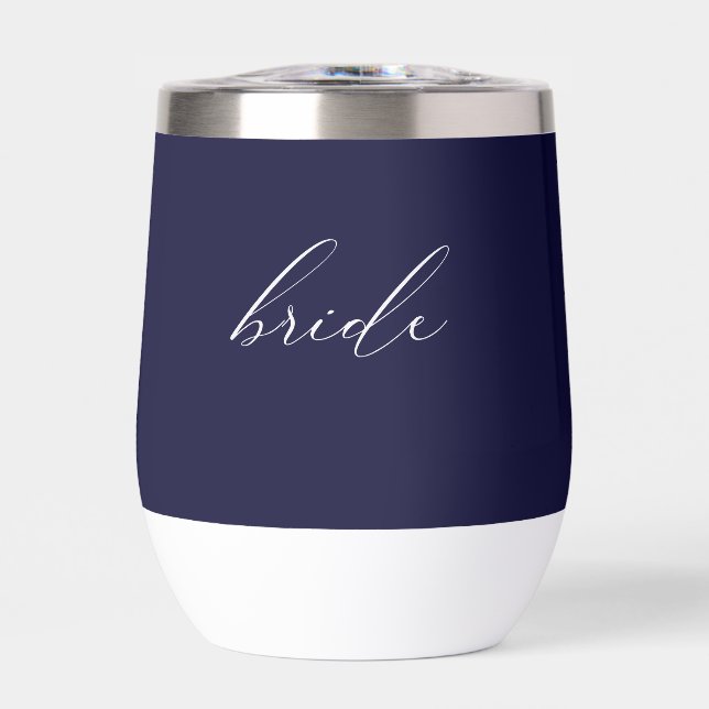 Elegant Dusty Blue Navy Floral Wedding (Vorderseite)