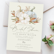 Elegant Dusty Blue Pumpkins Fall Brautparty