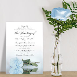 Elegant Dusty Blue Rose Formal Wedding Einladung