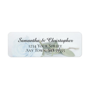 Elegant Dusty Blue Rose Wedding Rücksendeadresse