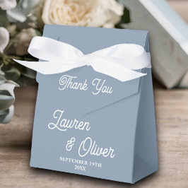 Elegant Dusty Blue Script Minimalistisch Wedding Geschenkschachtel