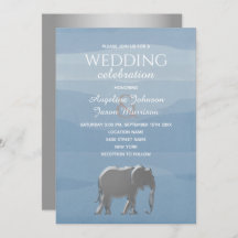 Elegant Dusty Blue Silver Elephant Wedding