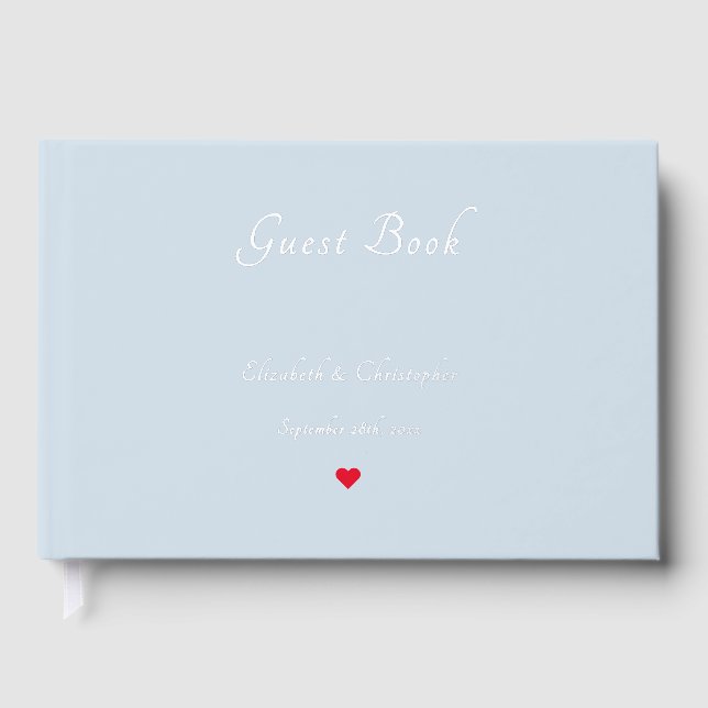 Elegant Dusty Blue Silver Weddings Jubiläum Gästebuch (Vorderseite)