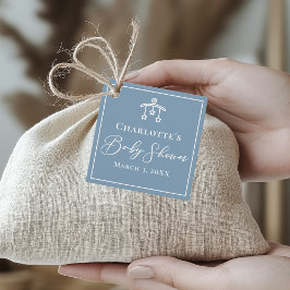 Elegant Dusty Blue Toy Mobile Baby Shower Geschenkanhänger