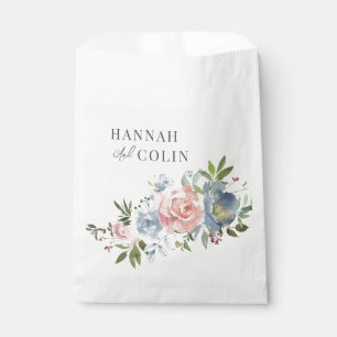 Elegant Dusty Blue und Rose Floral Swag Geschenktütchen