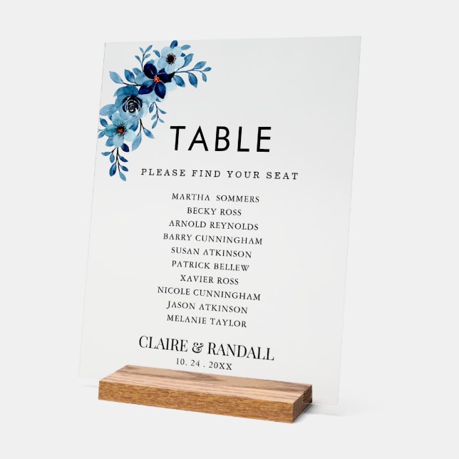 elegant dusty Blue watercolor flower bouquet (Angle)