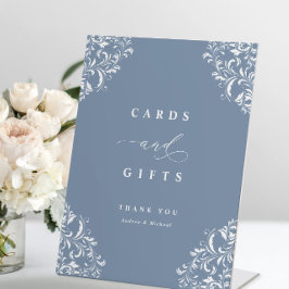 Elegant Dusty Blue Wedding Cards & Gifts Sockelschild