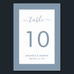 Elegant Dusty Blue Wedding Tischnummer<br><div class="desc">Elegante,  staubblaue Hochzeitsfeiern - Tischnummern. Einfach online personalisieren. Matching Artikel verfügbar,  um diese moderne Hochzeitskarte zu ergänzen.</div>