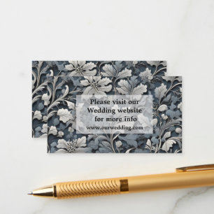 Elegant dusty blue white grau begleitkarte