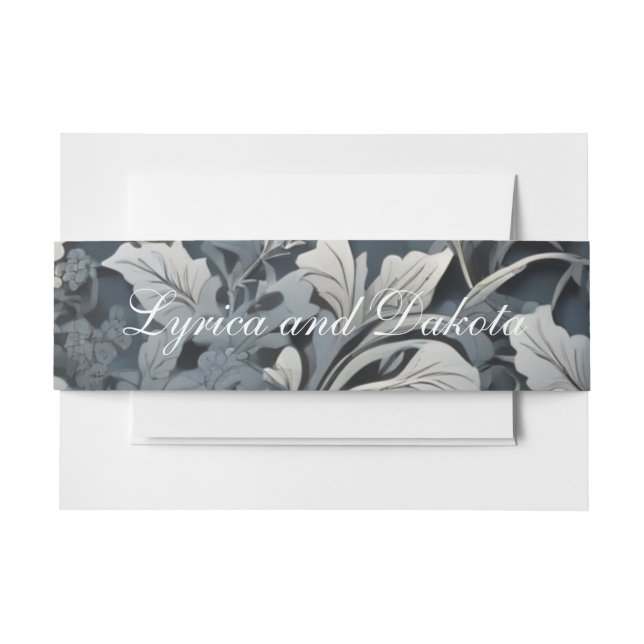 Elegant dusty blue white grau einladungsbanderole (Vorderseite Beispiel)