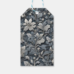 Elegant dusty blue white grau geschenkanhänger