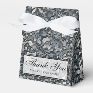 Elegant dusty blue white grau geschenkschachtel