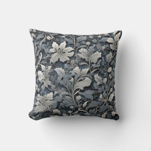 Elegant dusty blue white grau kissen