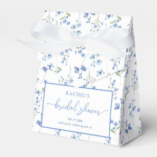 Elegant Dusty Blue Wildblume Brautparty Geschenkschachtel