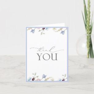 Elegant Dusty Blue Wildblume Danke Card