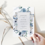 Elegant Dusty Blumen Rahmen Hochzeit Einladung<br><div class="desc">Elegant dusty blauen Rahmen Hochzeitseinladung. Matching-Elemente verfügbar.</div>
