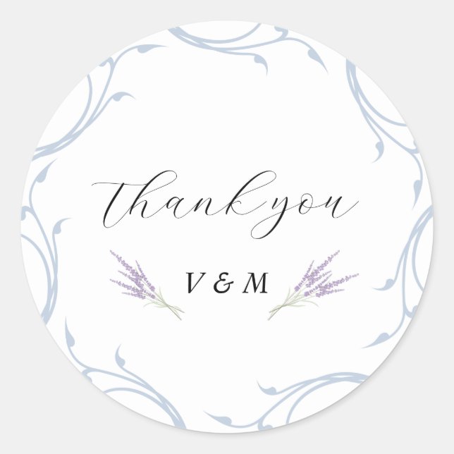 Elegant Dusty Light Blue Circle Style Vielen Dank Runder Aufkleber (Vorderseite)