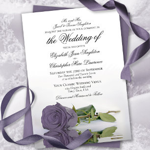 Elegant Dusty Lila Lavender Rose Feierliche Hochze Einladung