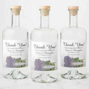 Elegant Dusty Lila Rose Chic Wedding Vielen Dank Alkoholflaschenetikett