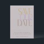 Elegant Dusty Lilac Mitte Jahrhundert Moderne Typo Save The Date<br><div class="desc">Elegant Dusty Lilac Mitte Jahrhundert Moderne Typografie Save the Date</div>