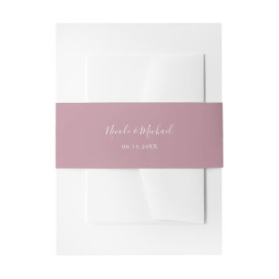 Elegant Dusty Mauve Personalisiert Wedding Einladungsbanderole