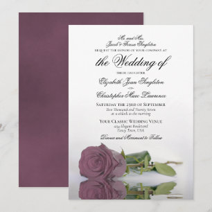 Elegant Dusty Mauve Pink Rose Formal Wedding Einladung
