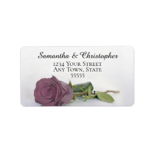 Elegant Dusty Mauve Pink Rose Hochzeitadresse Adressaufkleber