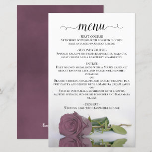 Elegant Dusty Mauve Rose Budget Mariage Menu