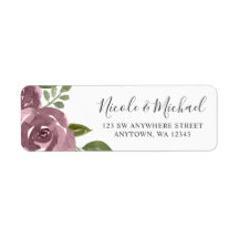 Elegant Dusty Mauve Watercolor Floral