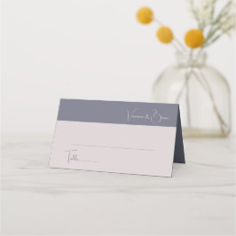 Elegant Dusty Navy Blauer Hochzeitstag Platzkarte