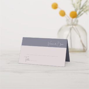 Elegant Dusty Navy Blauer Hochzeitstag Platzkarte