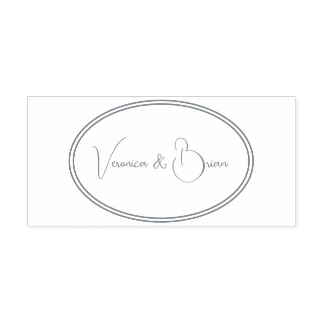 Elegant Dusty Navy Blue Collection Braut und Bräut Permastempel (Design)