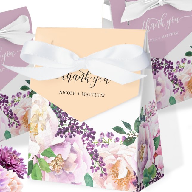 Elegant dusty Orange und Lila Pastel Floral Geschenkschachtel (Von Creator hochgeladen)