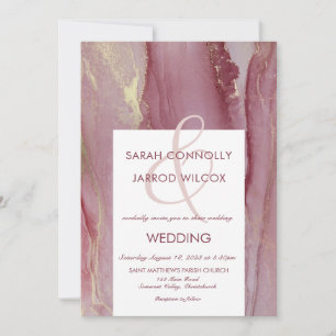 Elegant Dusty Pink Hochzeit Einladung
