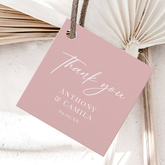 Elegant Dusty Pink Wedding Geschenkanhänger (Von Creator hochgeladen)