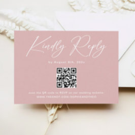 Elegant Dusty Pink Wedding RSVP Begleitkarte