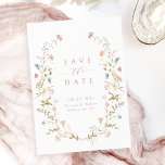 Elegant Dusty Pink Wildblume Rustic Boho Wedding Save The Date<br><div class="desc">Elegante,  zarte Kränze in Aquarellfarbe passen Ihre eigenen Veranstaltungsdetails in staubrosa Wildblume an. Pastellfarben in sanftem Rosatinrot,  weiß,  beige,  staubblau und botanisch grün,  Große Blüten bewahren die Terminkarten für moderne rustikale Hochzeiten,  Hochzeiten im Garten und Hochzeiten im Frühling und Sommer.</div>