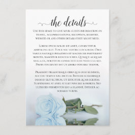 Elegant Dusty Powder Blue Rose Hochzeitdetails Begleitkarte