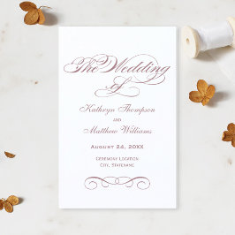 Elegant Dusty Rose Calligraphy Wedemony