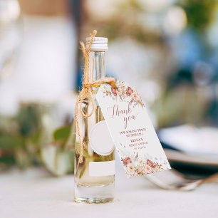 Elegant Dusty Rose Floral Danke Gift Tag Geschenkanhänger