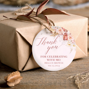 Elegant Dusty Rose Floral Vielen Dank für die Tags Geschenkanhänger