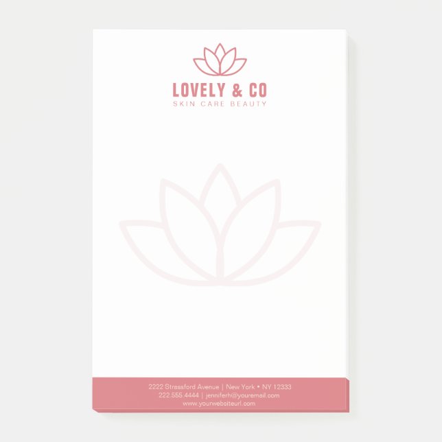Elegant Dusty Rose & Ivory Salon Beauty Post-it Klebezettel (Vorderseite)