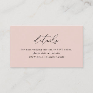 Elegant Dusty Rose Mariage Site Web Détails Carte