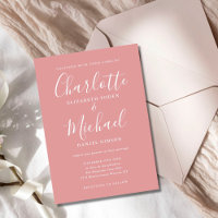 Elegant Dusty Rose Minimalistisch Script Wedding