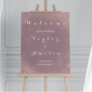 Elegant Dusty Rose Poster d'Affiche de bienvenue M